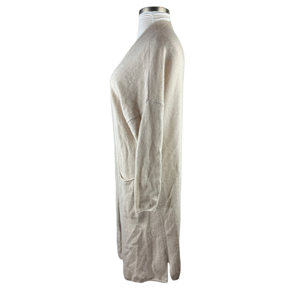 Van Winkle & Co. Long Sleeve Open Front Cashmere Duster Long Cardigan Tan Large - Picture 7 of 11